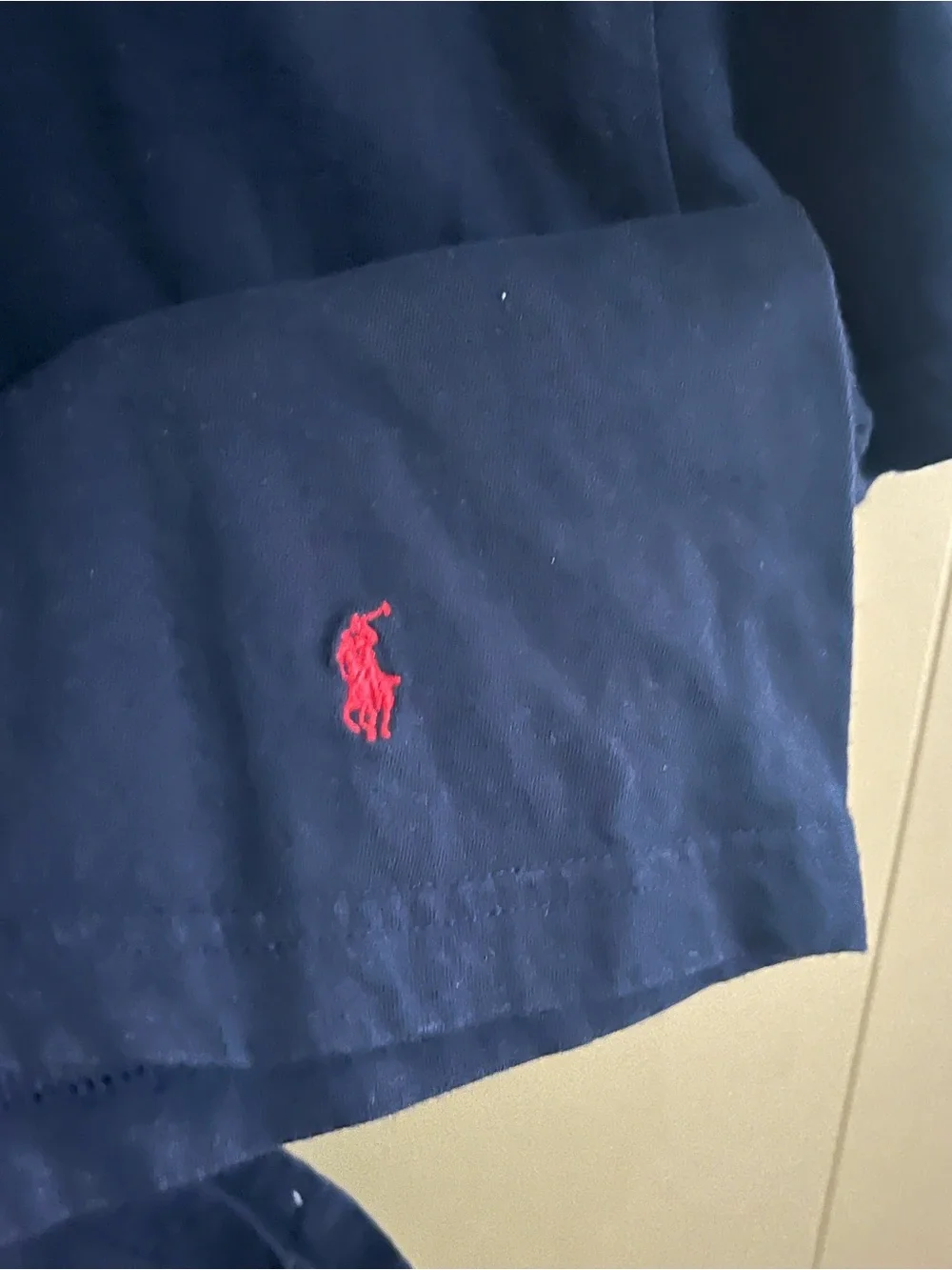 Polo by Ralph Lauren Large Navy Short Sleeve Crew Tee with Red Polo Pony Preppy